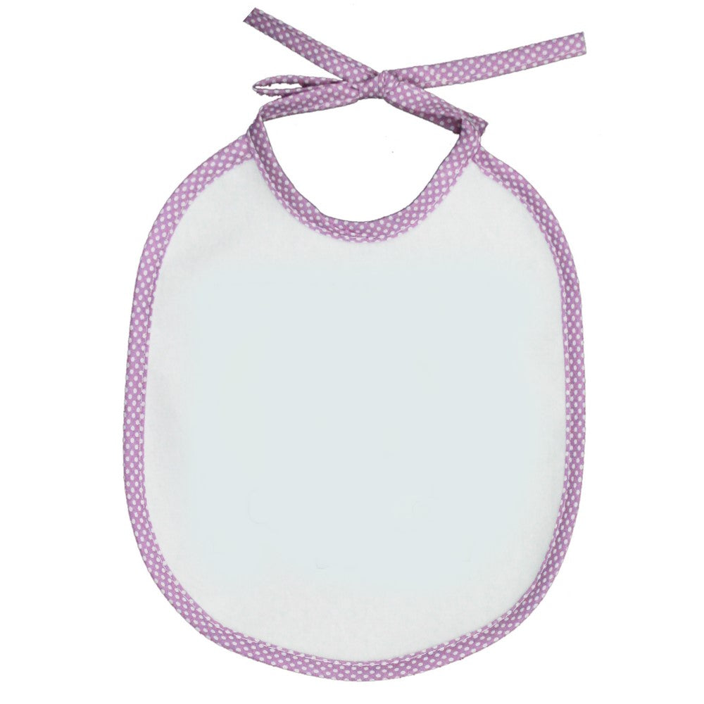 Bavaglino PER SUBLIMAZIONE mis.20x24 con laccetti e sbieco pois