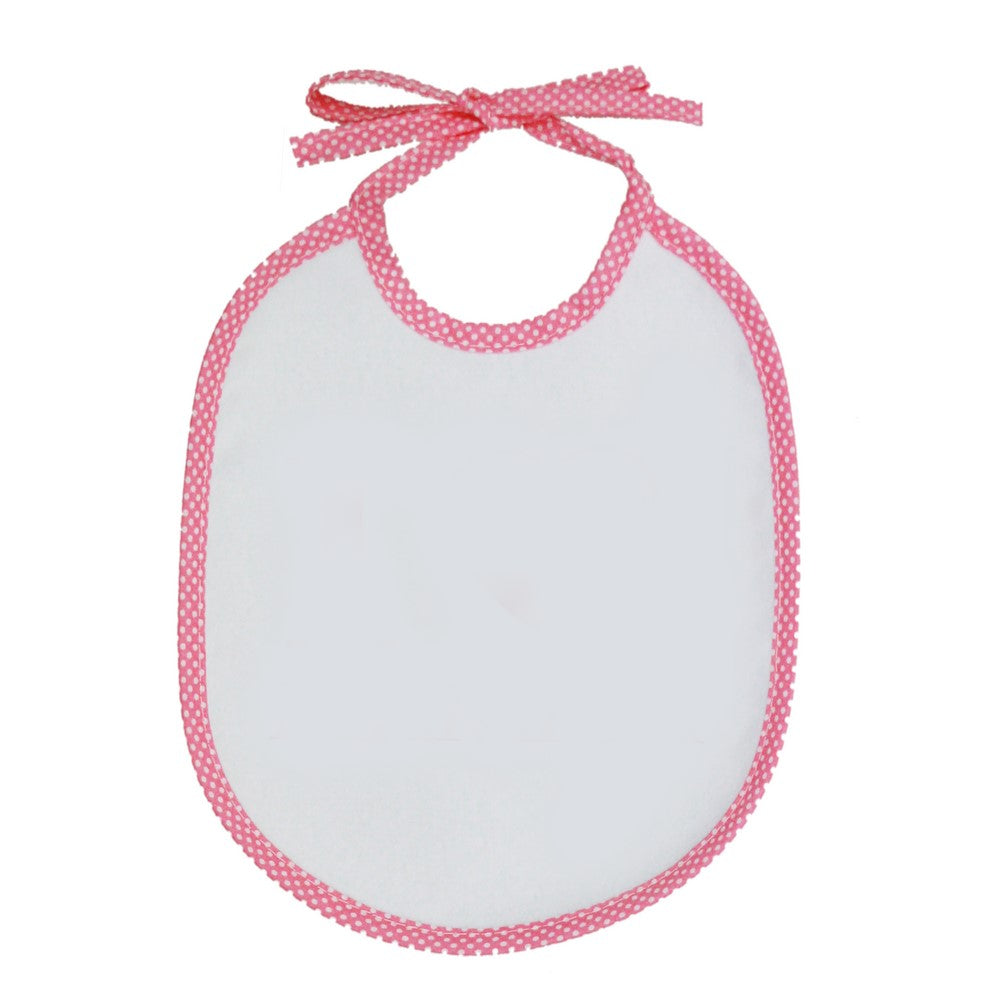 Bavaglino PER SUBLIMAZIONE mis.20x24 con laccetti e sbieco pois