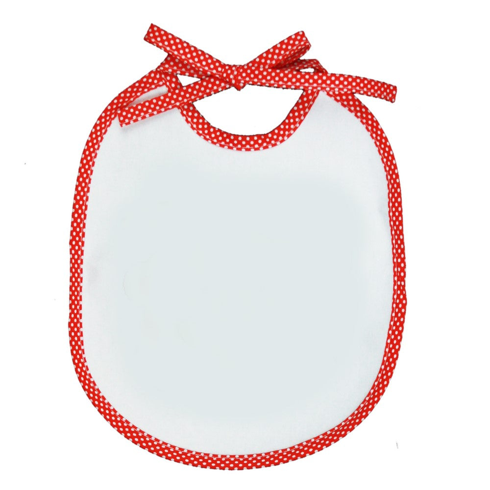 Bavaglino PER SUBLIMAZIONE mis.20x24 con laccetti e sbieco pois
