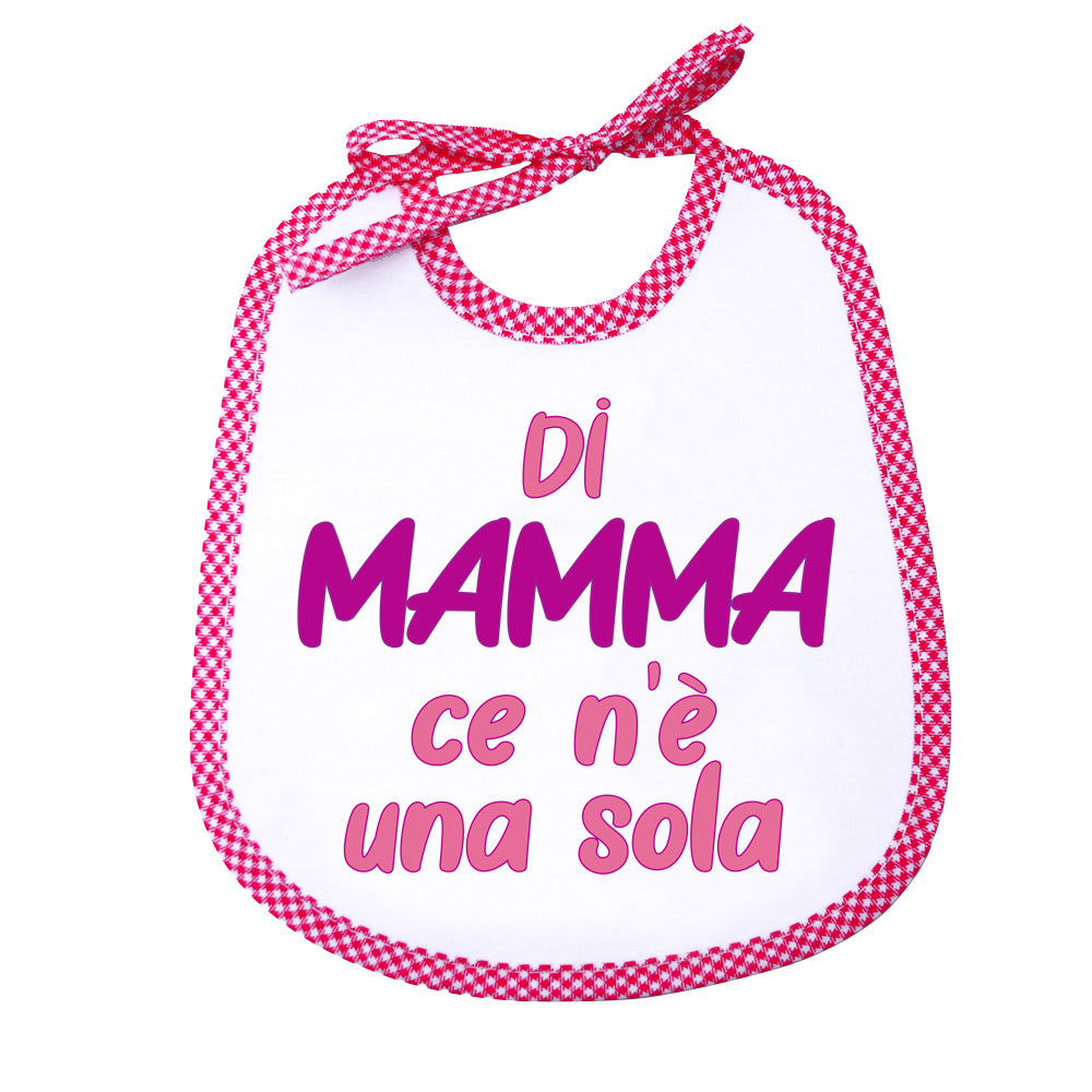 Bavaglino LE FRASI cm. 20x24 con laccetti e stampa con transfer