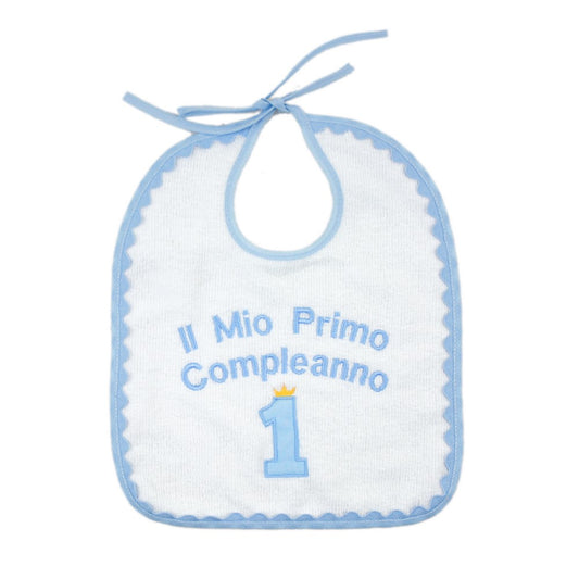 Bavetta "Il mio I compleanno" ricamata con laccetti