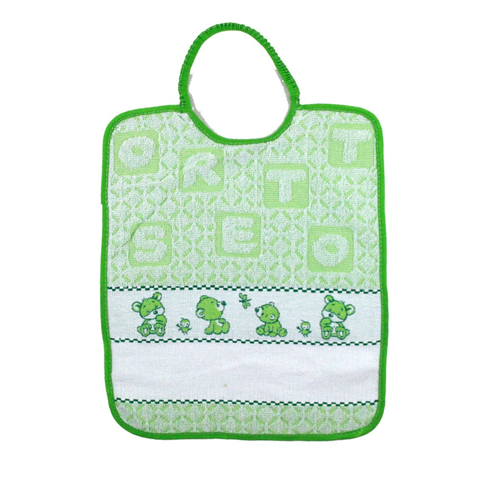 Bavaglino ORSETTO con elastico cm. 28x33 con banda da ricamare