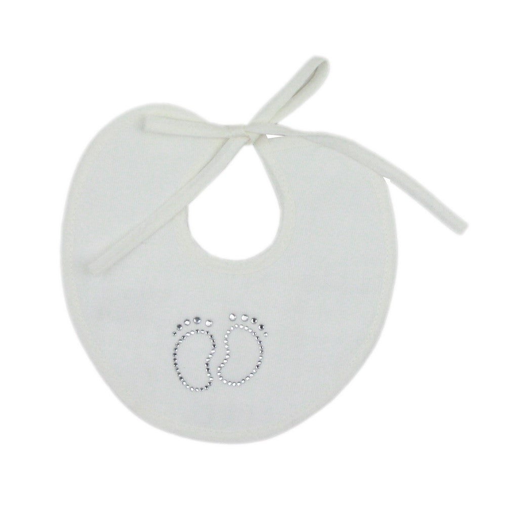 Bavetta PIEDINO cm.18x17 con laccetti e applicazione strass