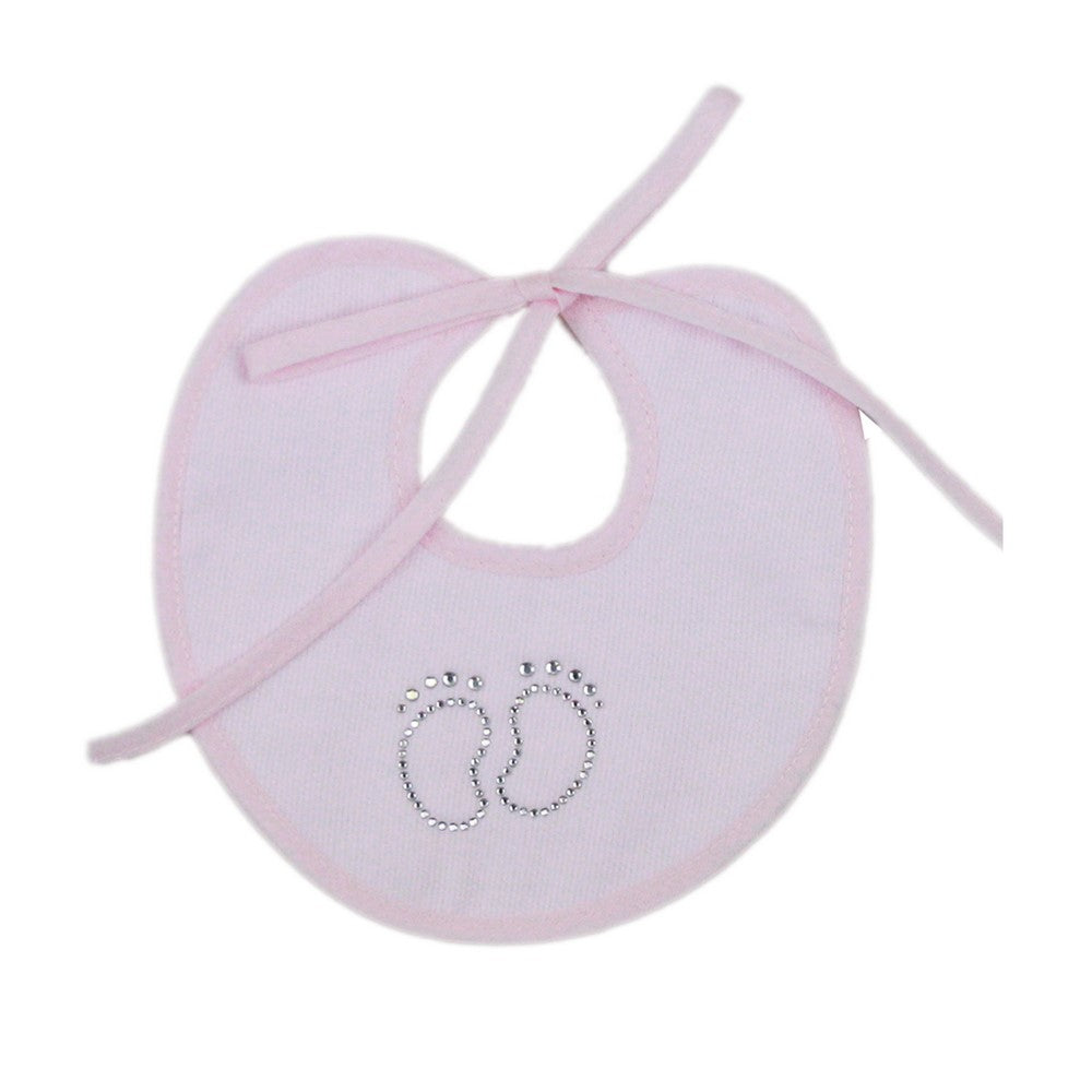Bavetta PIEDINO cm.18x17 con laccetti e applicazione strass