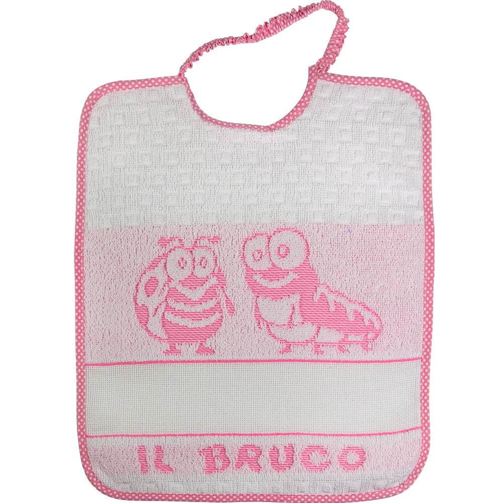 Bavaglino IL BRUCO cm.28x32 in spugna con banda da ricamare con elastico
