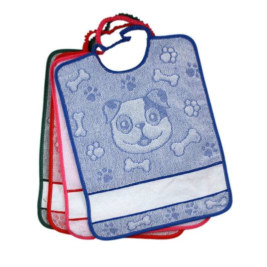 Bavaglino RUFY cm. 29x35 con etamine per ricamo chiusura con elastico