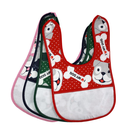 Bavetta RUFY cm.18x30 con bottone e tasca da ricamare