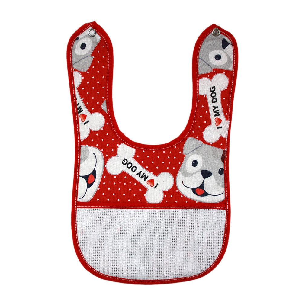 Bavetta RUFY cm.18x30 con bottone e tasca da ricamare