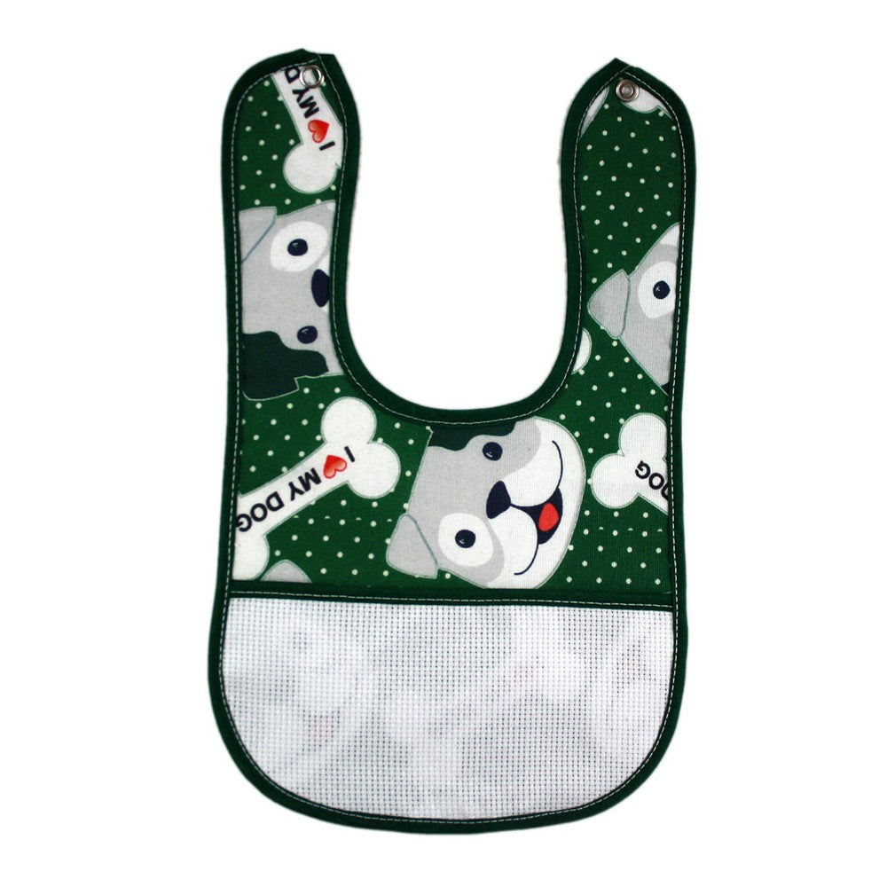 Bavetta RUFY cm.18x30 con bottone e tasca da ricamare