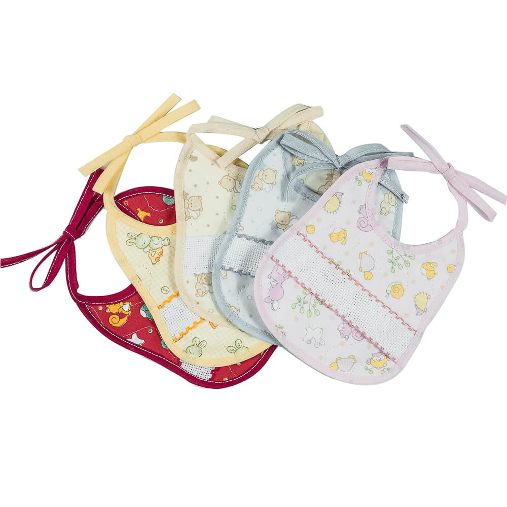 Bavetta NAOMI cm.15x16 con laccetti e fascia da ricamare