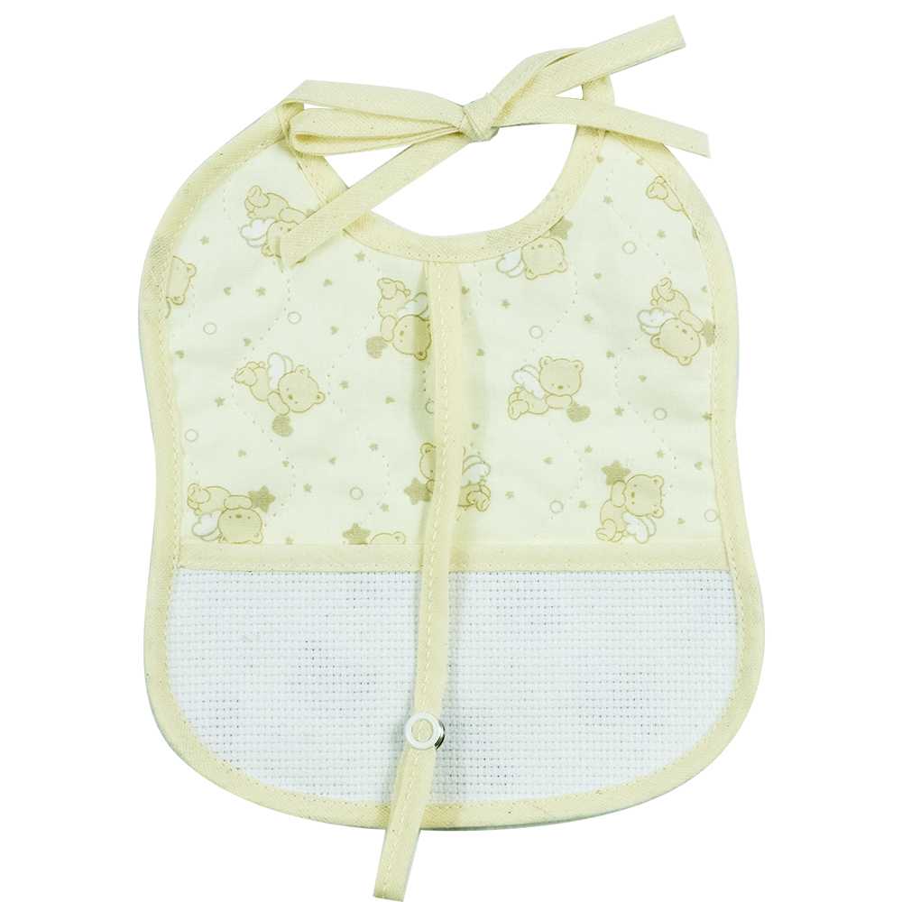Bavetta SMARTIES cm.16x19 con laccetti, legasucchiotto e tasca da ricamare