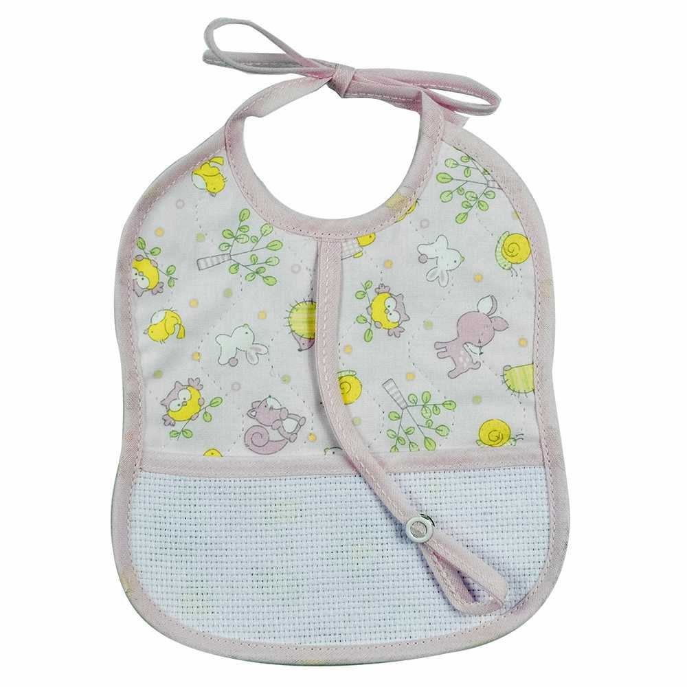 Bavetta SMARTIES cm.16x19 con laccetti, legasucchiotto e tasca da ricamare