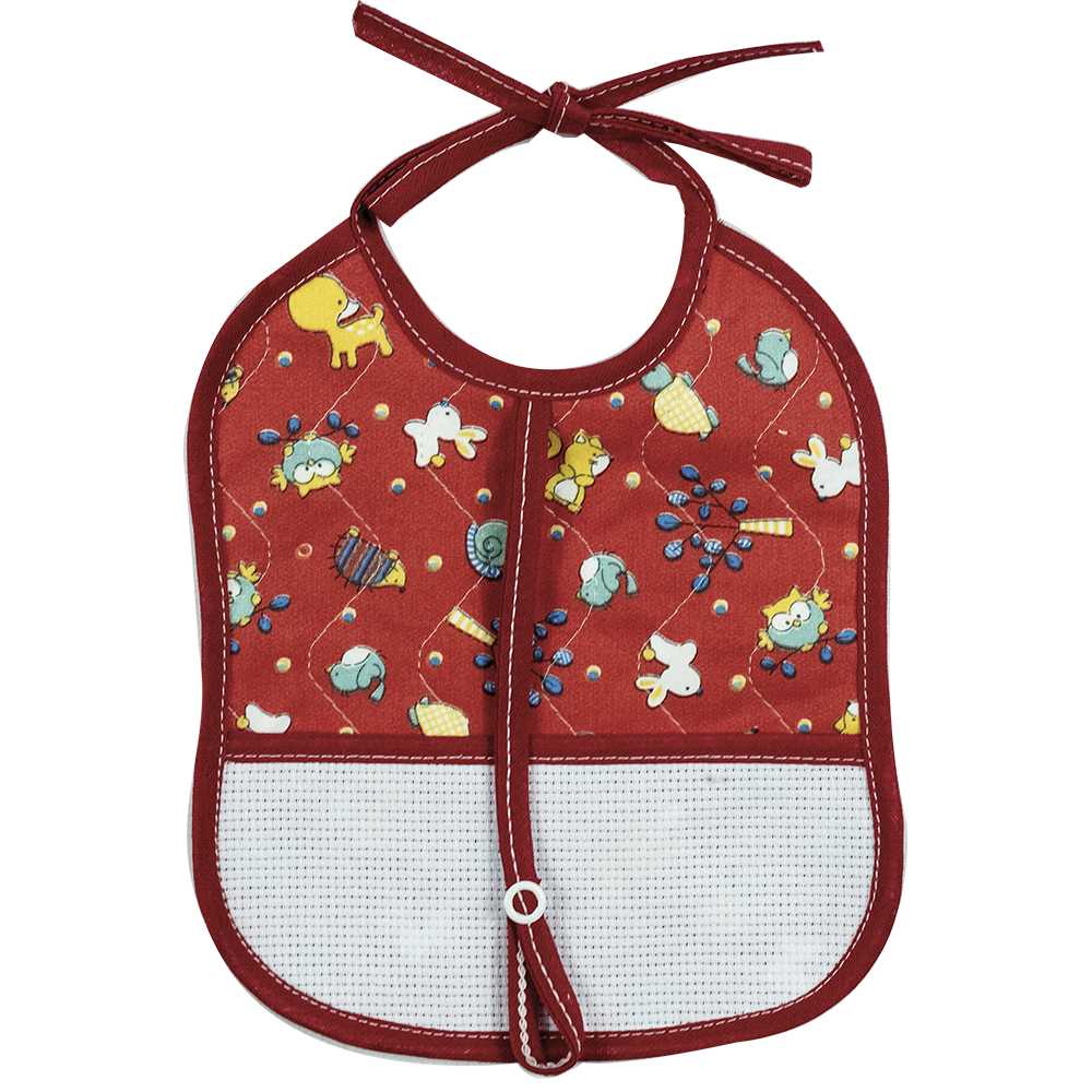 Bavetta SMARTIES cm.16x19 con laccetti, legasucchiotto e tasca da ricamare