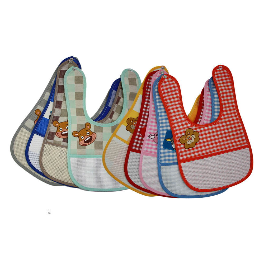 Bavetta FLIPPY cm.18x30 con bottone e tasca da ricamare+applicazione