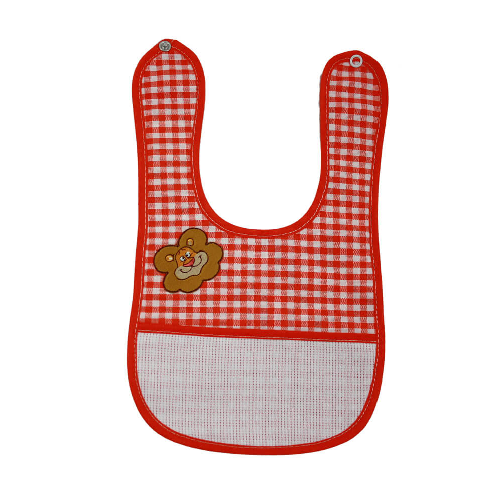 Bavetta FLIPPY cm.18x30 con bottone e tasca da ricamare+applicazione