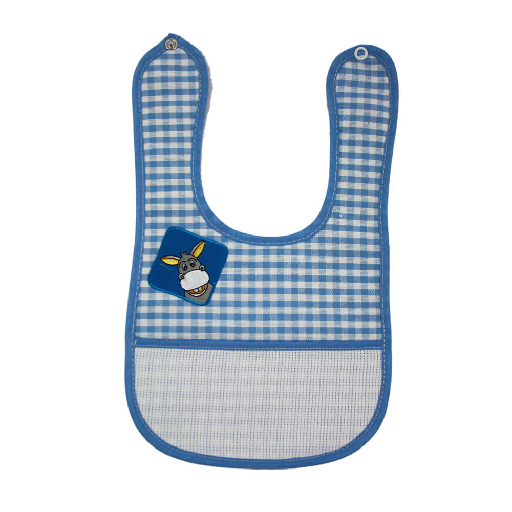 Bavetta FLIPPY cm.18x30 con bottone e tasca da ricamare+applicazione