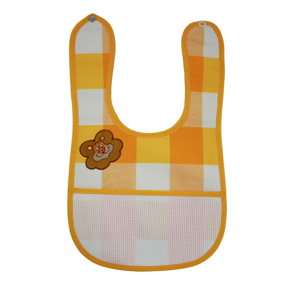 Bavetta FLIPPY cm.18x30 con bottone e tasca da ricamare+applicazione