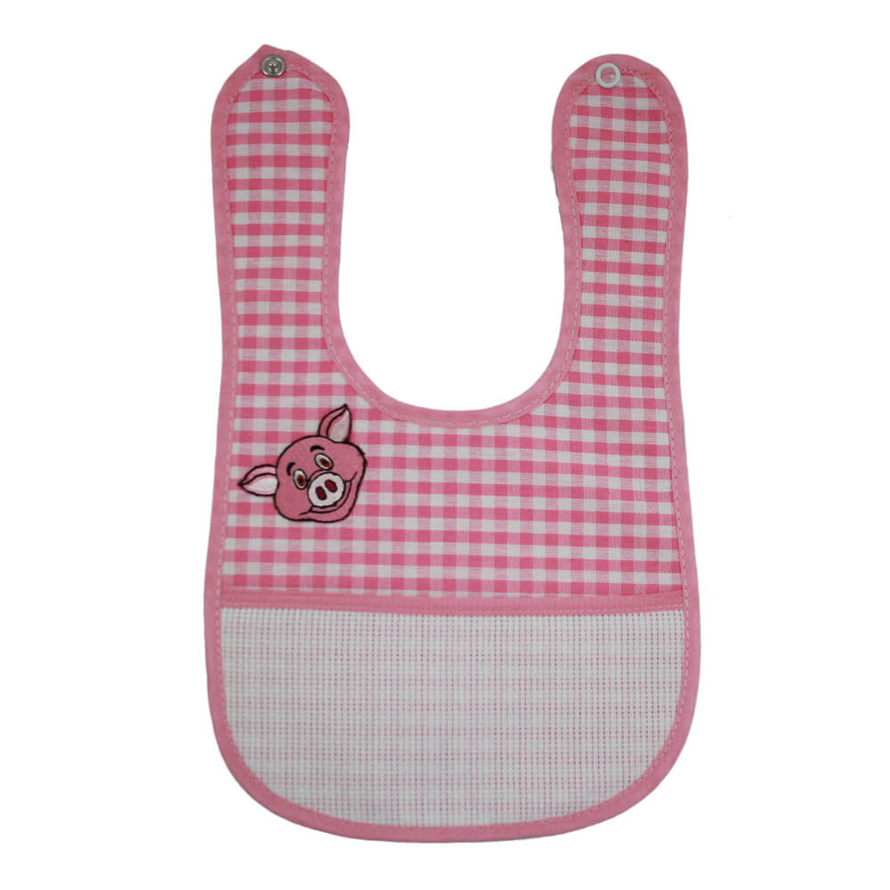 Bavetta FLIPPY cm.18x30 con bottone e tasca da ricamare+applicazione