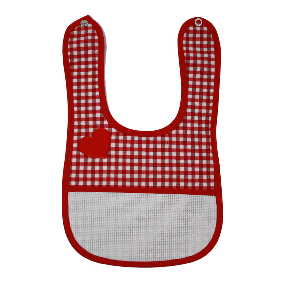 Bavetta FLIPPY cm.18x30 con bottone e tasca da ricamare+applicazione
