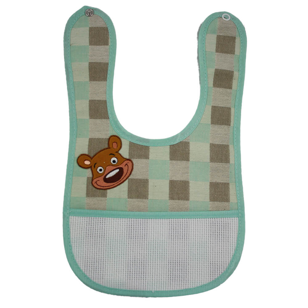 Bavetta FLIPPY cm.18x30 con bottone e tasca da ricamare+applicazione