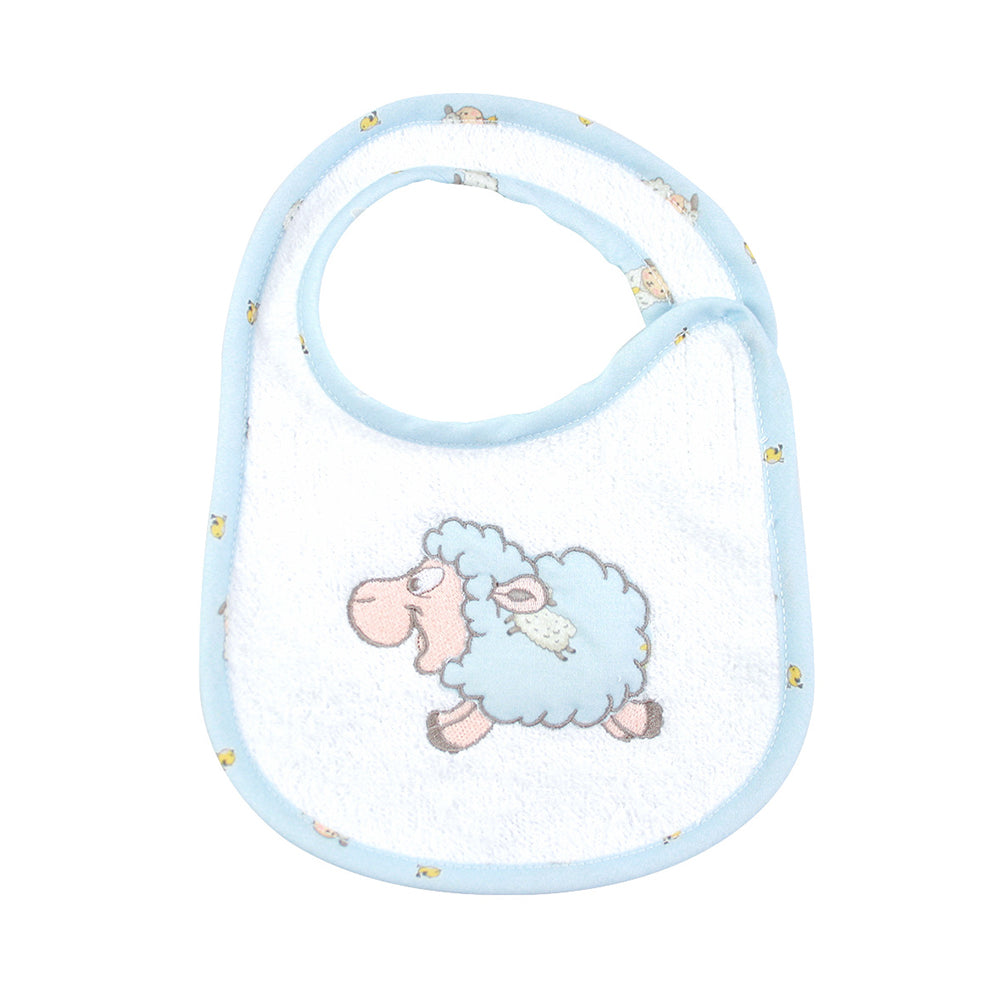 Bavaglino SWEET SHEEP cm.20x27 ricamato con velcro