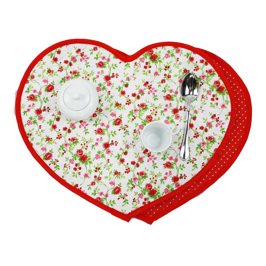 Tovaglietta americana trapuntata MELINDA a forma di cuore
