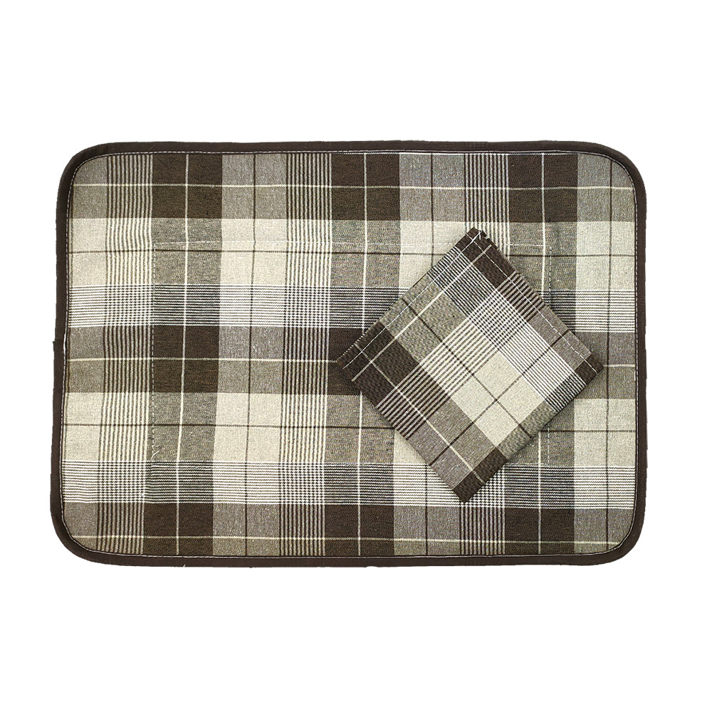 Set prima colazione SCOZIA:Tovaglietta imbottita e tovagliolo