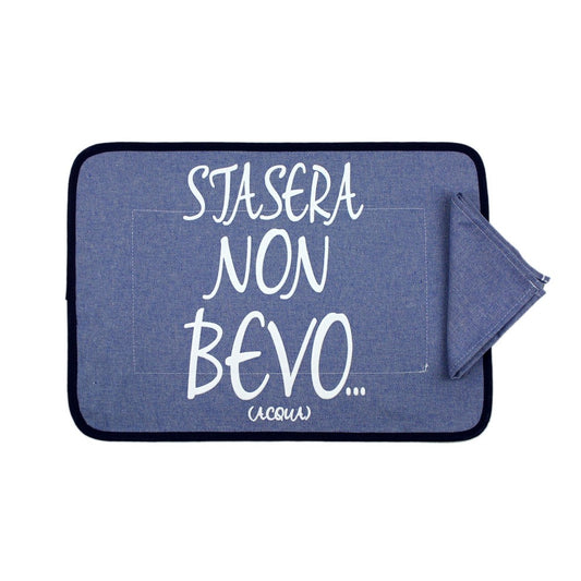 Set prima colazione JEANS: tovaglietta imbottita con TRANSFER Spiritosi +tovagliolo