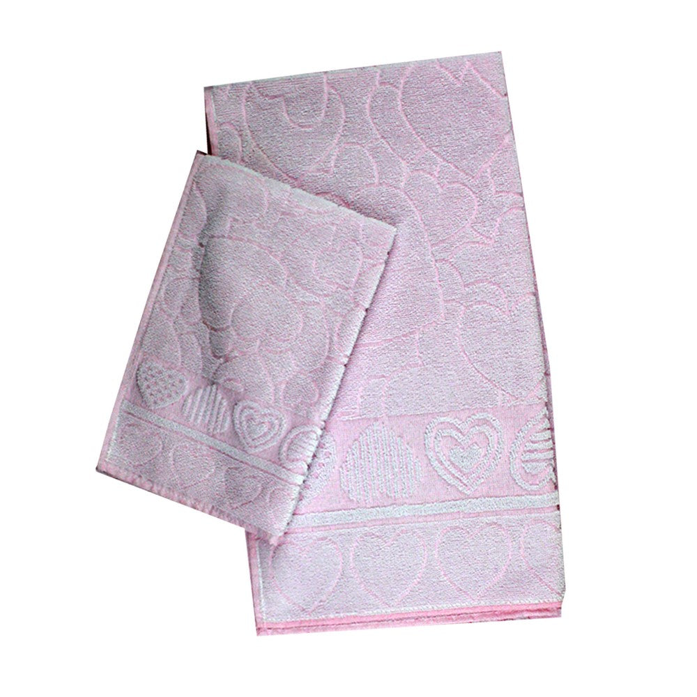 Completo 2 pezzi spugna CUPIDO:asciugamano+ospite