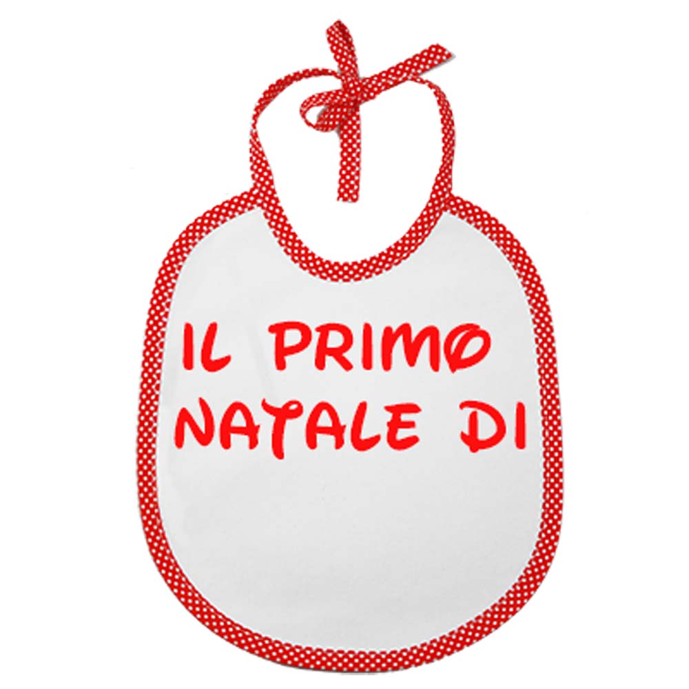 Bavaglino con laccetti il primo natale di personalizzato con il nome che vuoi tu