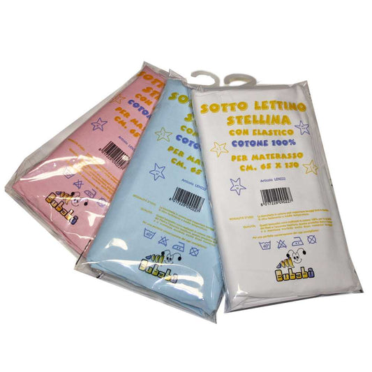 Lenzuolino sotto lettino con elastico STELLINA per materasso cm.65x130