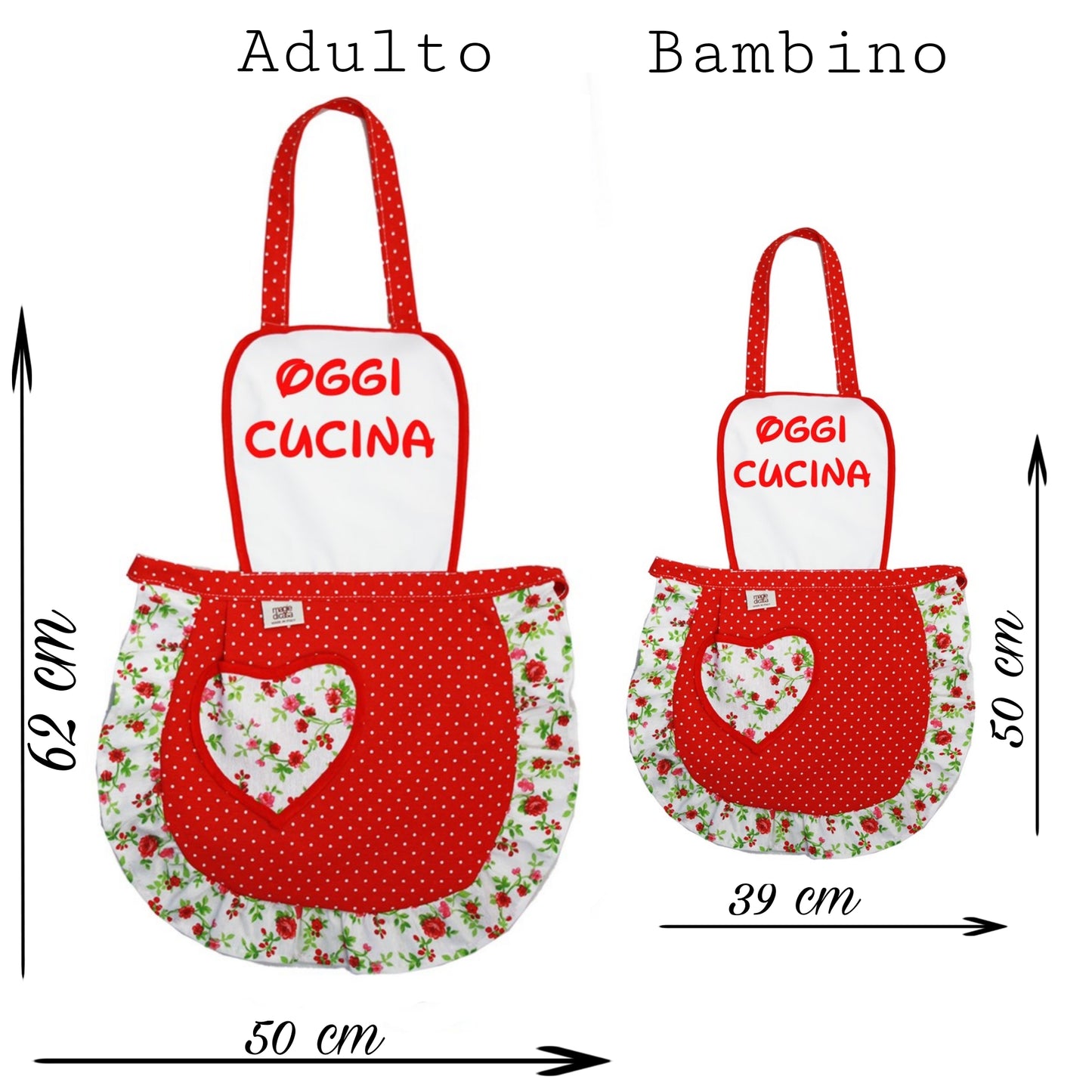 Coordinato Grembiuli donna+bimba personalizzati