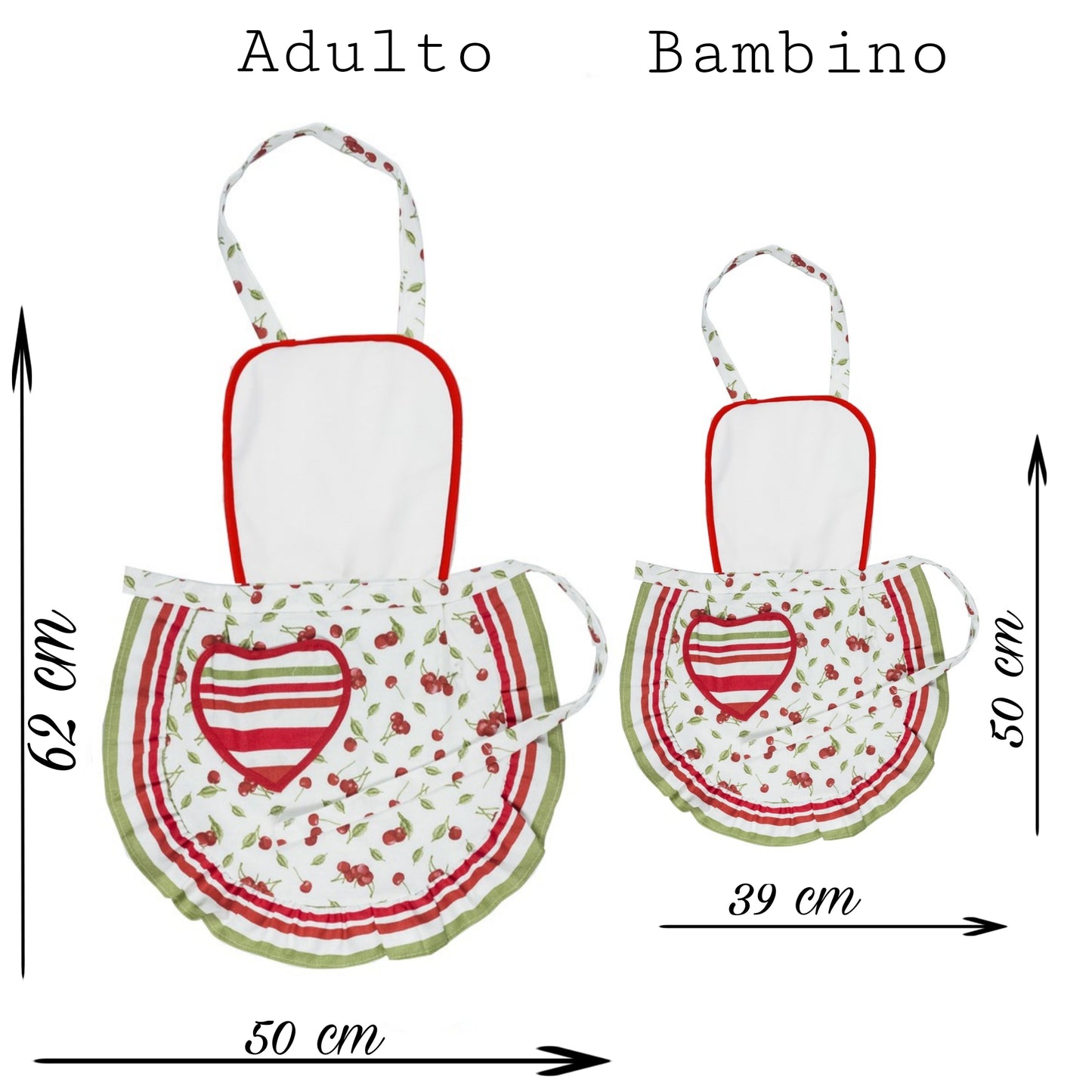 Coordinato Grembiuli donna+bimba personalizzati