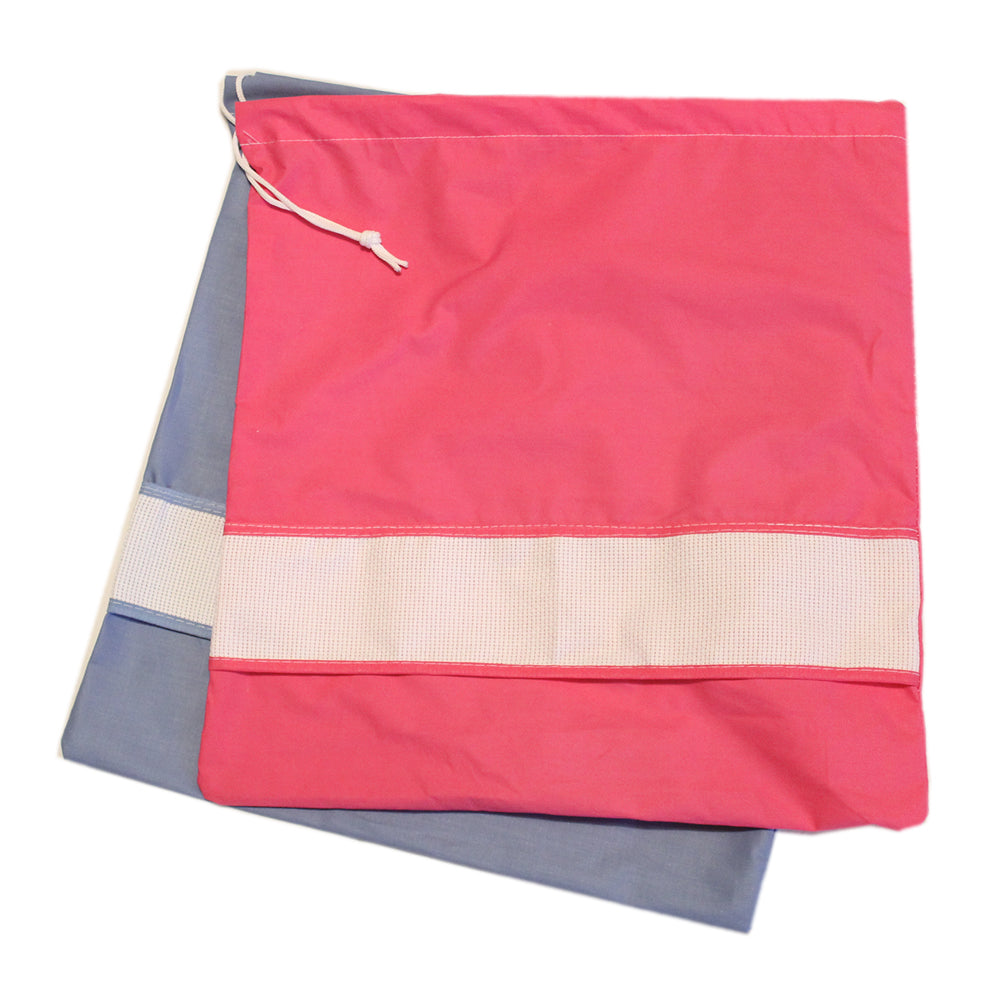 Sacchetto asilo tinta unita cm. 34x38 con inserto da ricamare