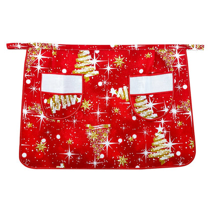 Grembiule a vita ZARA NATALE con 2 tasche e fascia in etamine da ricamare