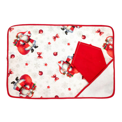 Set I Colazione NATALE: tovaglietta+Tovagliolo da ricamare