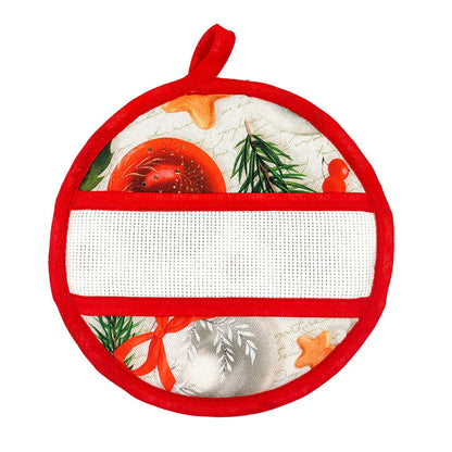 Presina quadrata cm.20x20 o tonda diametro cm.19 CHRISTMAS con fascia da ricamare