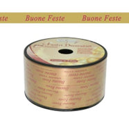 NASTRO ROTOLO BUONE FESTE ORO 75M x 7mm