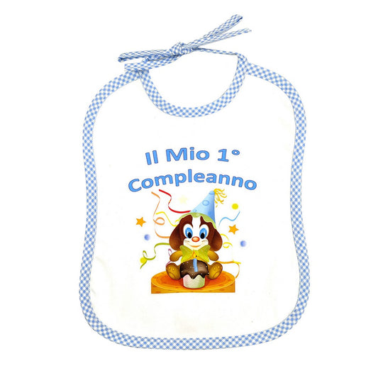 Bavetta "Il mio I compleanno" cm. 22x26 con laccetti