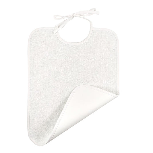 Bavaglino spugna plastificata bianca MASSIMO cm.31x38 con laccetti