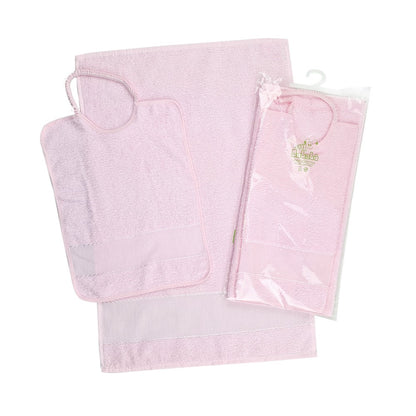 Completo 2 pz. RICAMA TU:asciugamano+bavetta con elastico
