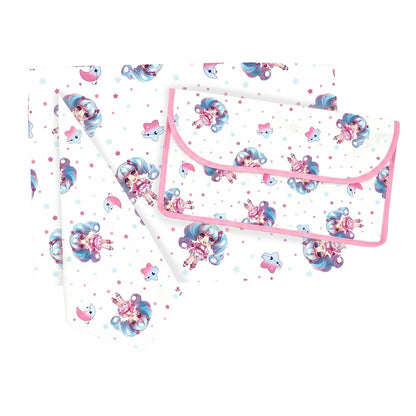 Tris colazione SEBASTIAN:Tovaglietta cm.29x39+Tovagliolo cm.26x26+Bustina cm.17x31 in busta