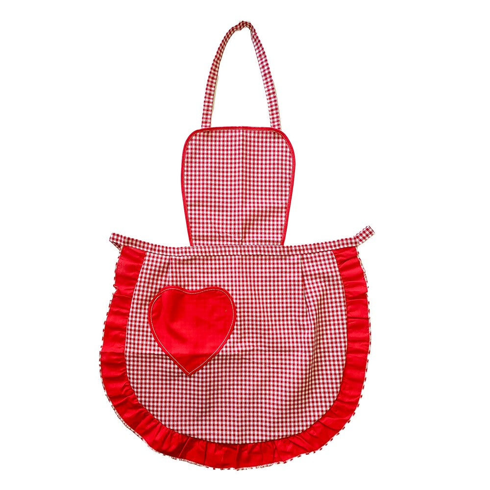 Grembiule pettorina CUORE cm.60x80 con tasca a forma di cuore