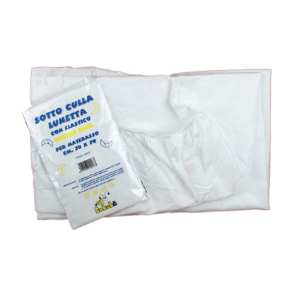 Lenzuolino sotto culla con elastico LUNETTA per materasso cm.30x70