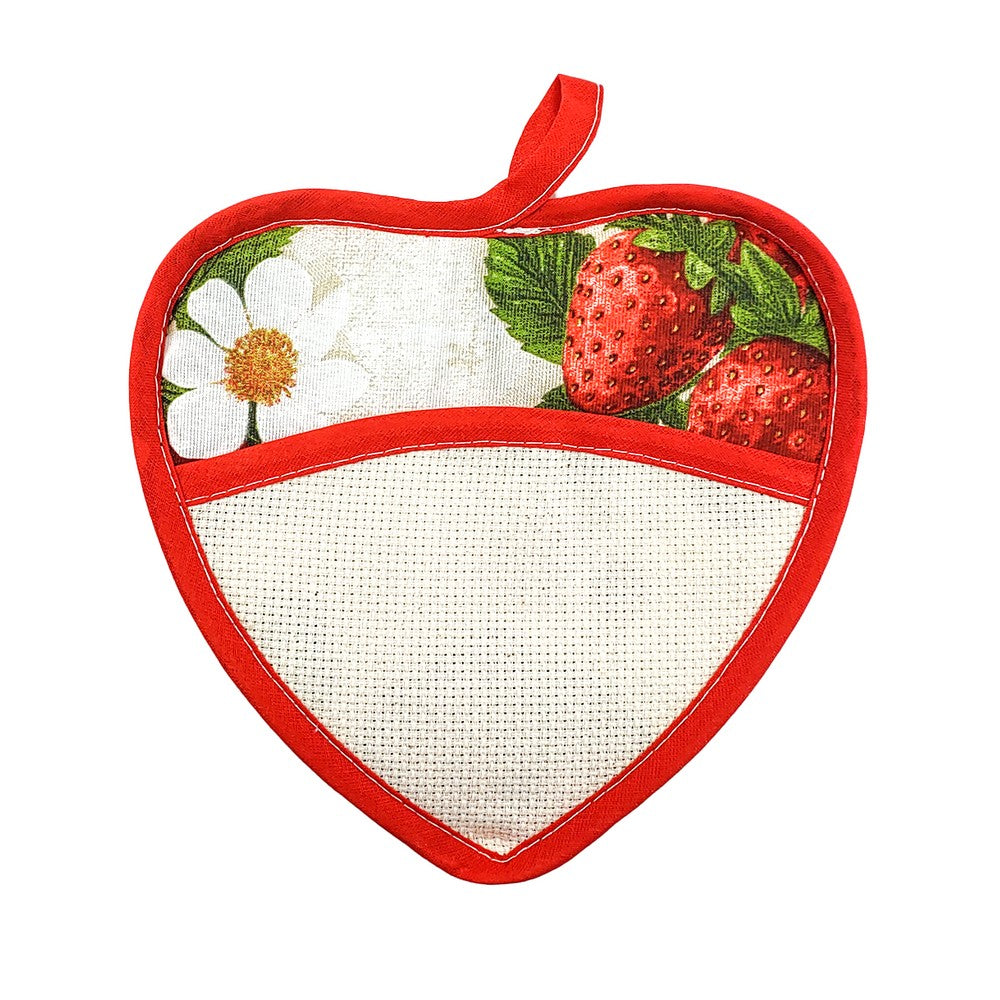 Presina SPRING SUMMER cuore e quadra con tasca in etamine da ricamare