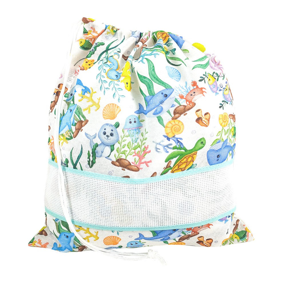 Sacchetto SEBASTIAN cm.32x37 con banda in etamine da ricamare