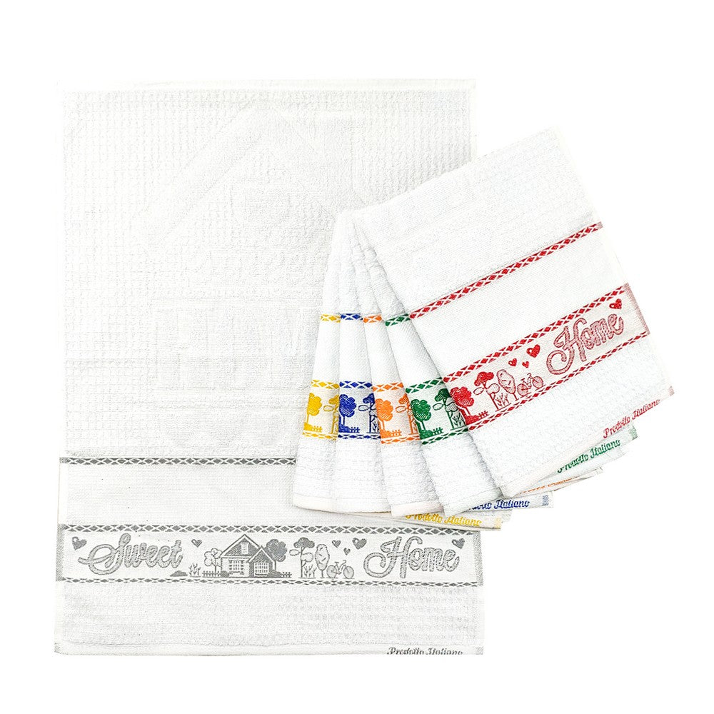 Strofinaccio CASETTE cm.50x70 con fascia da ricamare