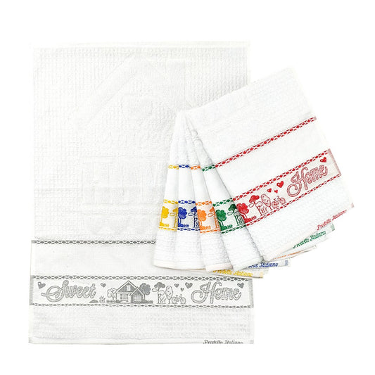 Strofinaccio CASETTE cm.50x70 con fascia da ricamare