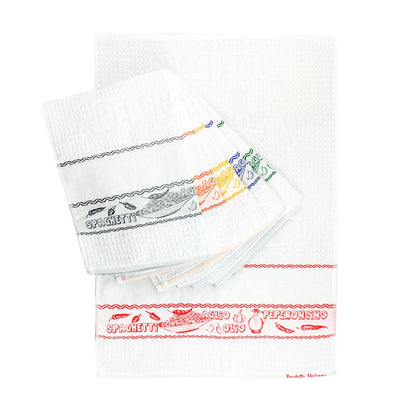 Strofinaccio Sergio In Cotone 100% - 60x90 Cm, Con Banda Per Ricamo, Made In Italy, Verde - Foto 9