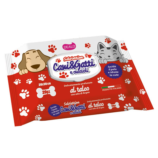 Salviette cani & gatti e cuccioli conf 20pz